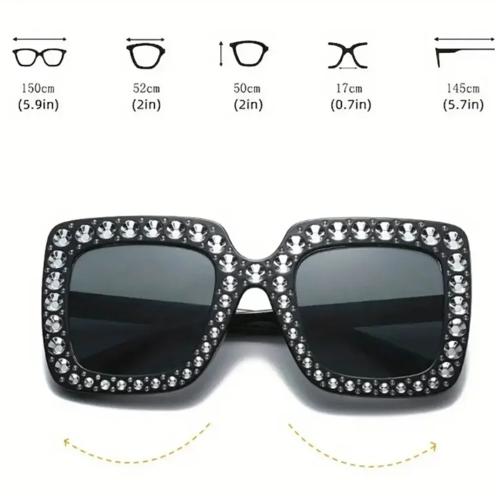 Unisex Luxury Oversized studded sunglasses